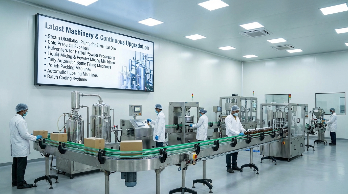 Essential Oil Distillation Plant and Cosmetic Manufacturing Machinery India